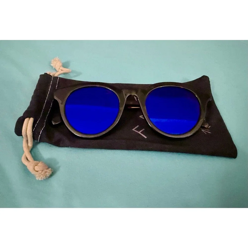 Madewell Round Sunglasses Blue Mirrored Lenses Tortoiseshell Frame (No Pouch)